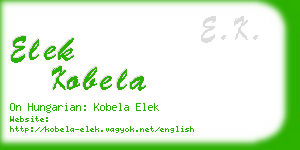elek kobela business card